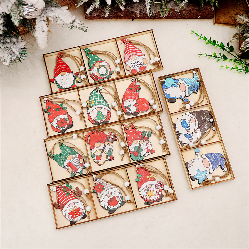 navidad gnome wooden christmas hanging ornaments