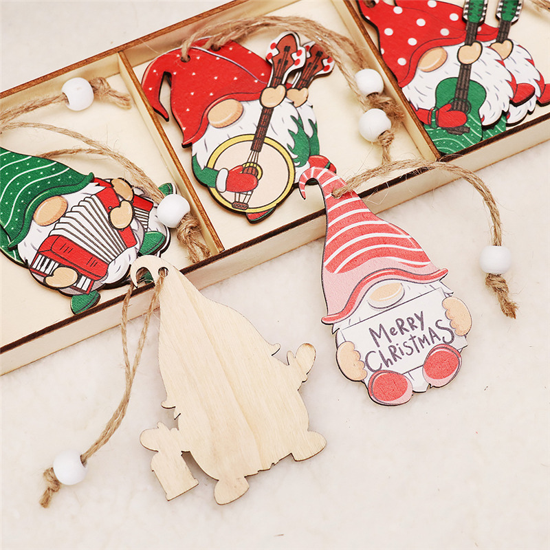 navidad gnome wooden christmas hanging ornaments