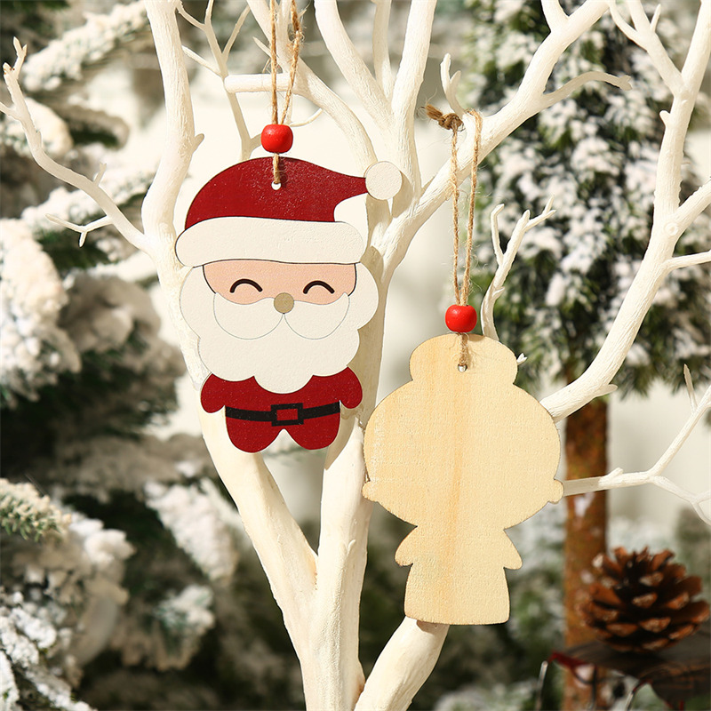 spheres miniature wooden pendants christmas tree hanging ornament