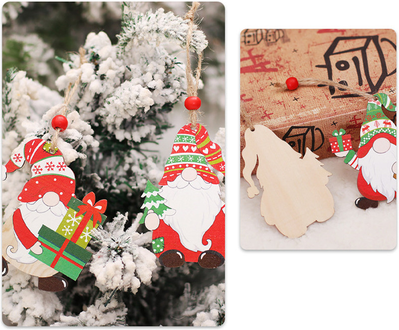 santa foresters wooden pendants christmas hanging decoration