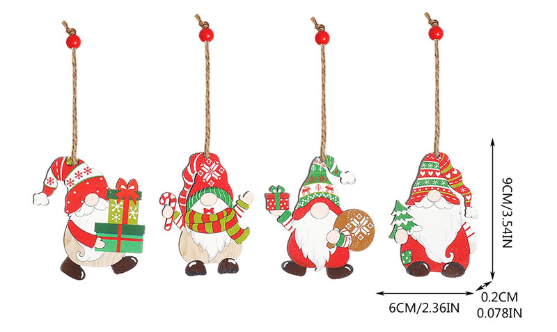 santa foresters wooden pendants christmas hanging decoration
