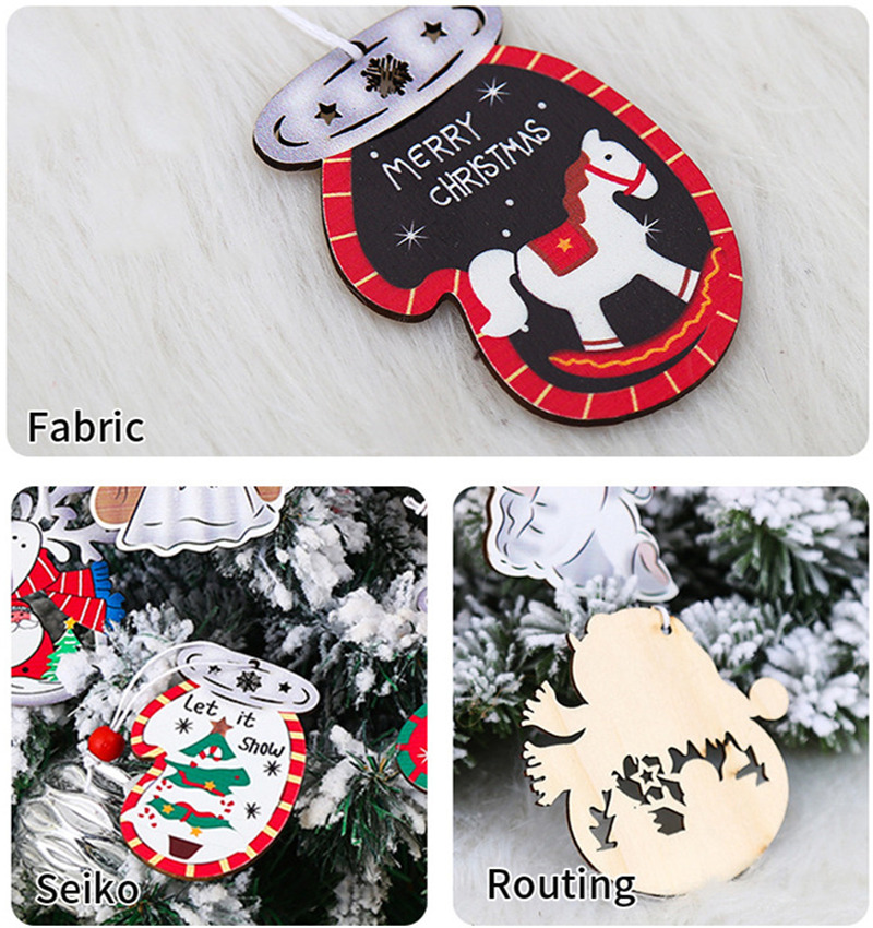 xmas pendants christmas wooden hanging decoration