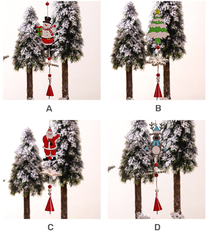 xmas wind chime pendants christmas wooden hanging decoration