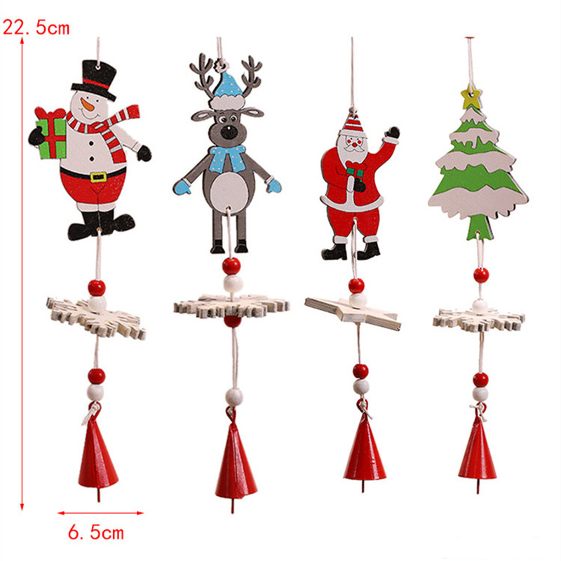 xmas wind chime pendants christmas wooden hanging decoration