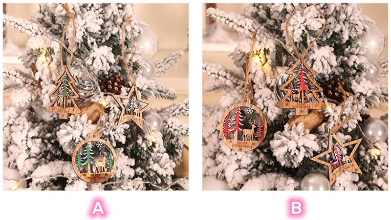 xmas tree ornaments wooden christmas hanging decoration