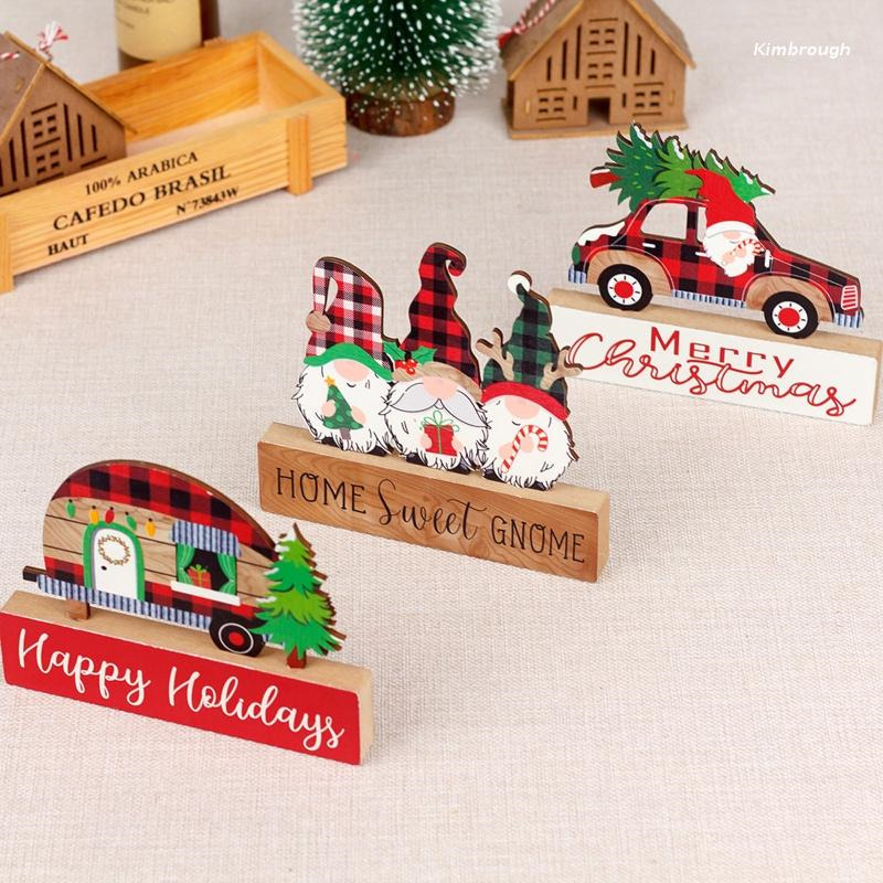 gnomes car van wooden craft christmas decoration