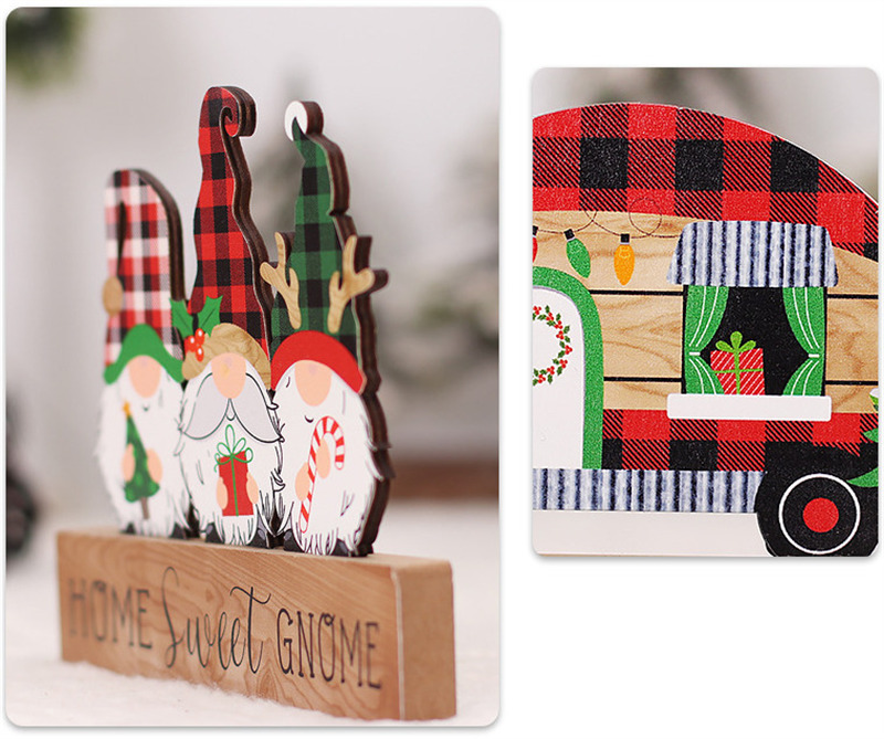 gnomes car van wooden craft christmas decoration