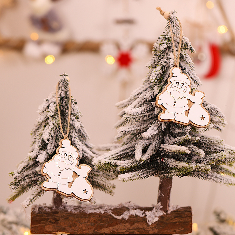 handmade xmas wooden tag pendant christmas hanging ornament