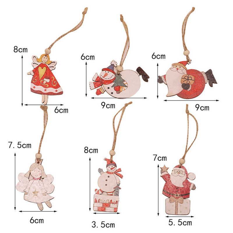 xmas tag wooden pendant christmas hanging ornament