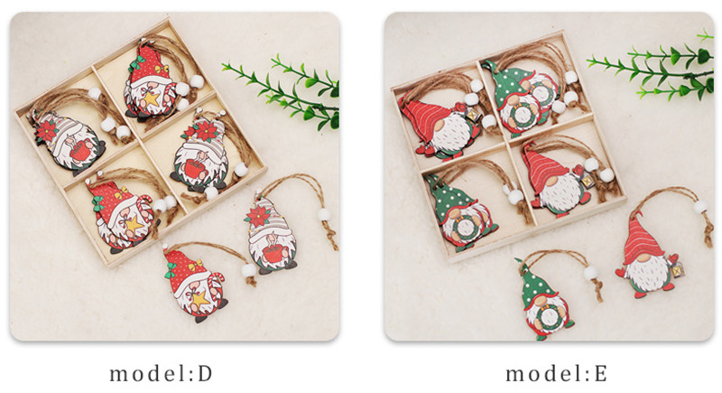 santa claus wooden tags pendant christmas hanging ornament