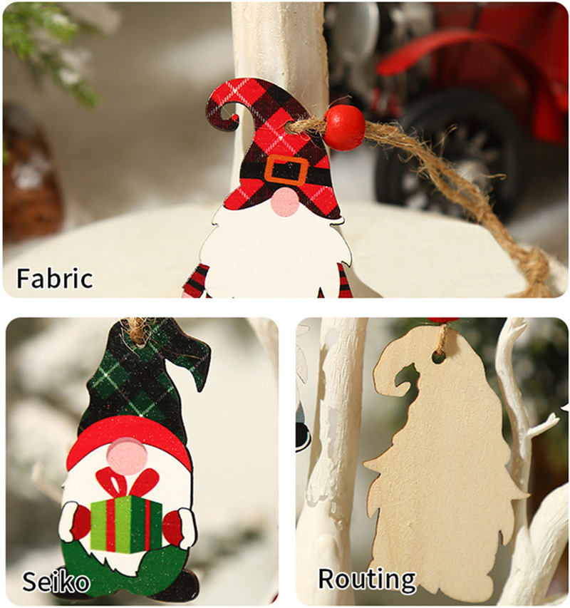 santa claus xmas tag pendants christmas wooden ornament
