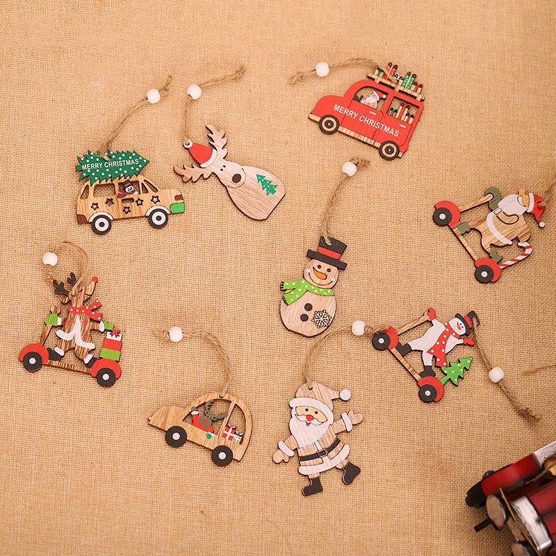 xmas wooden tags pendants christmas hanging ornament