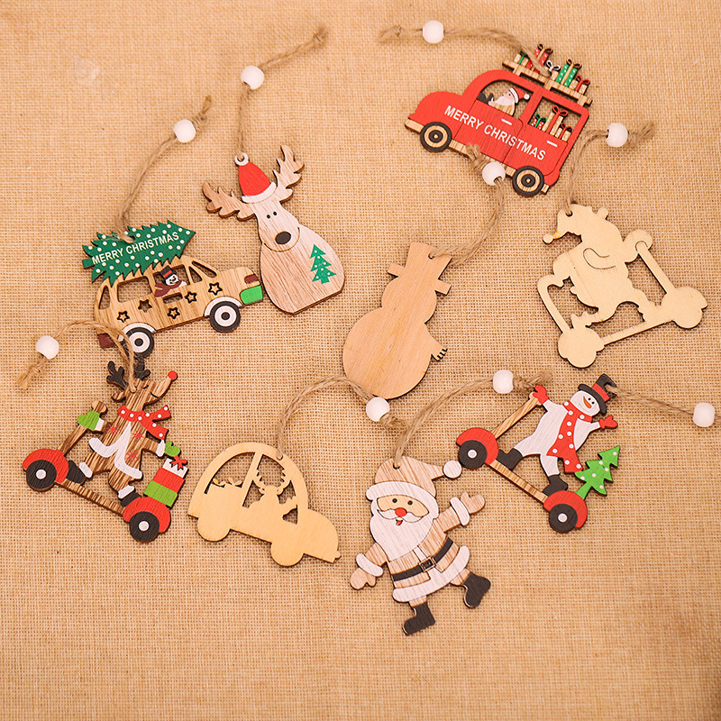 xmas wooden tags pendants christmas hanging ornament