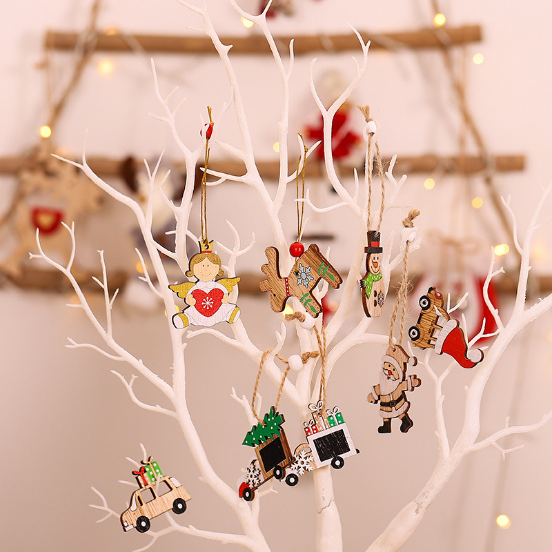 wooden tag pendants christmas hanging ornament