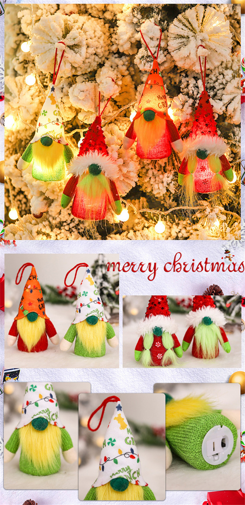 lighted plush gnomes tomte christmas decoration