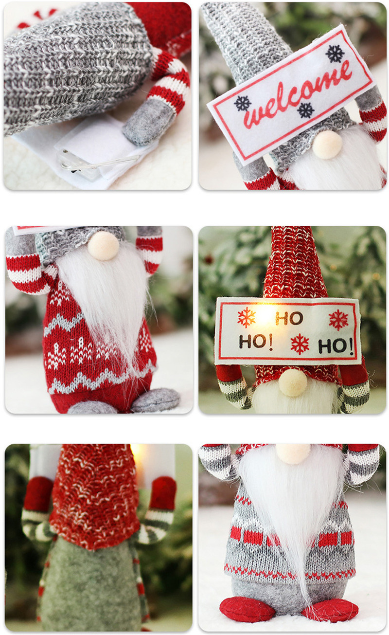 lighted santa claus plush doll gnomes tomte christmas decoration