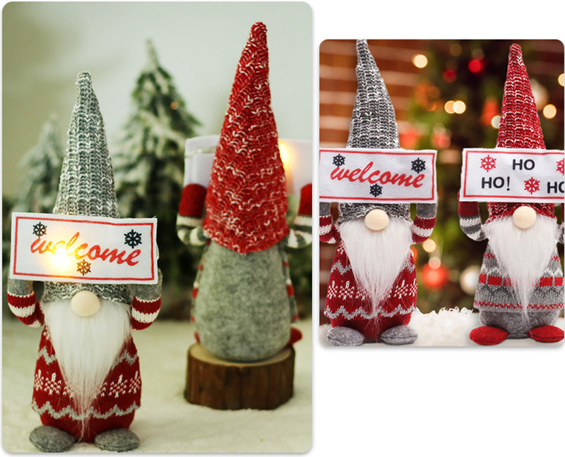 lighted santa claus plush doll gnomes tomte christmas decoration