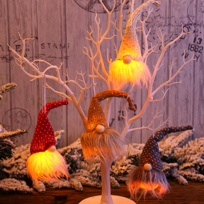 lighted christmas tree pendants gnome doll hanging ornaments lighted christmas tree pendants gnome doll hanging ornaments