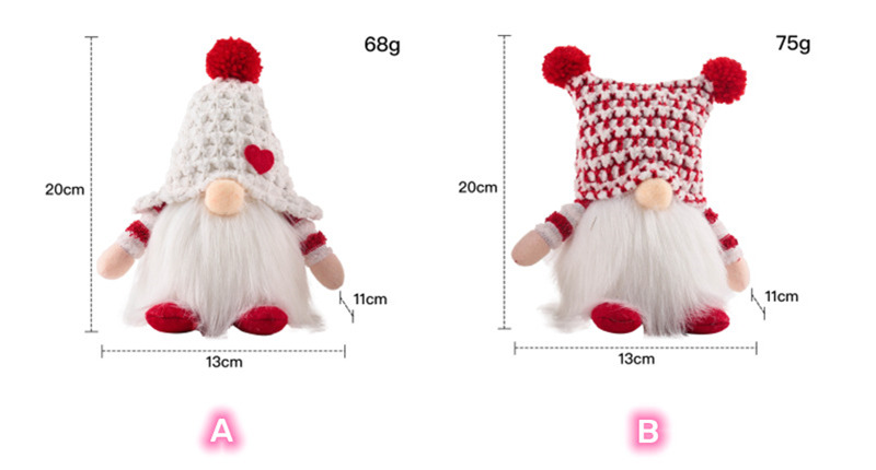 lighted xmas knitted gnome doll ornament christmas decoration