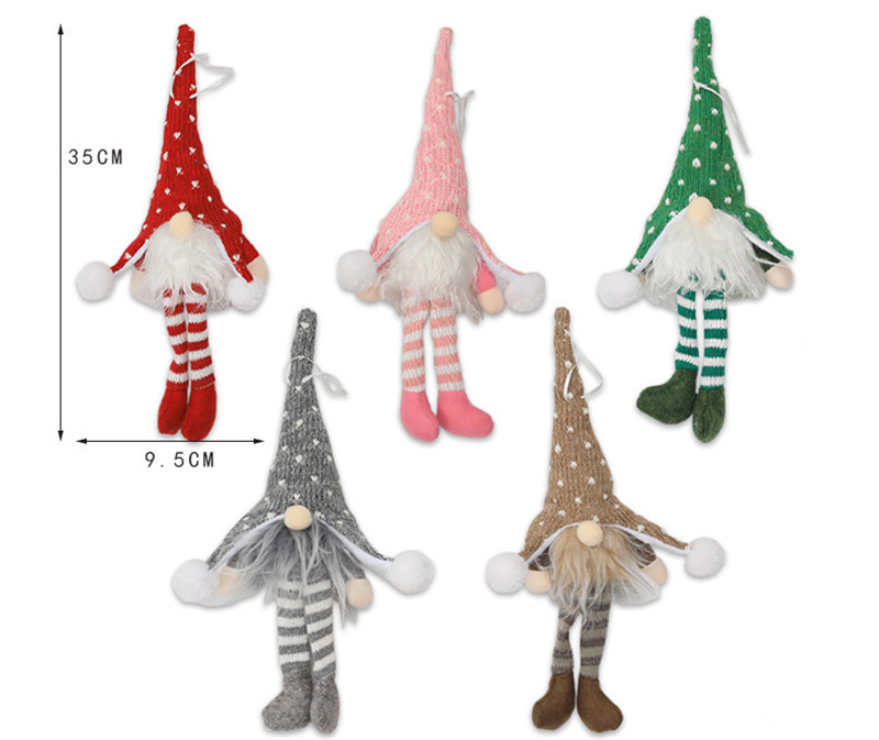 Wholesale lighted xmas gnome knitted hanging ornament christmas decoration
