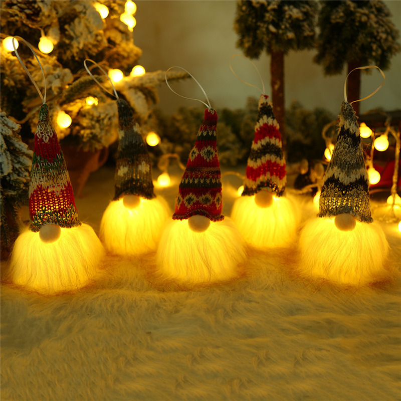 lighted santa claus hanging ornament gnome christmas decoration