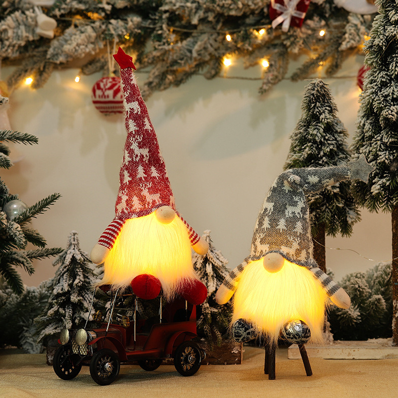 christmas decoration lighted gnome pendant