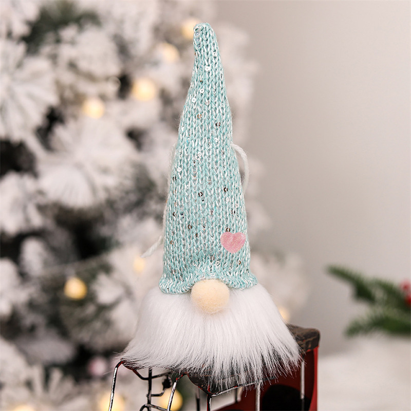 knitted xmas gnome pendant lighted christmas decoration