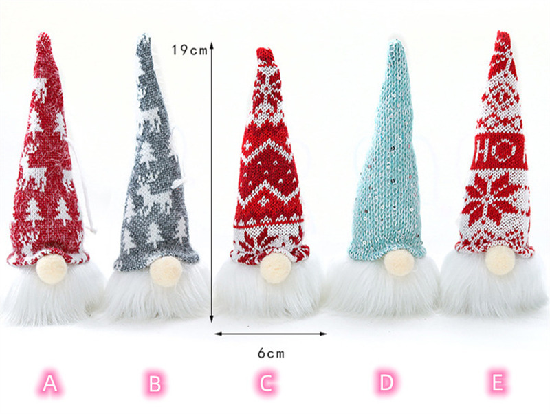 knitted xmas gnome pendant lighted christmas decoration