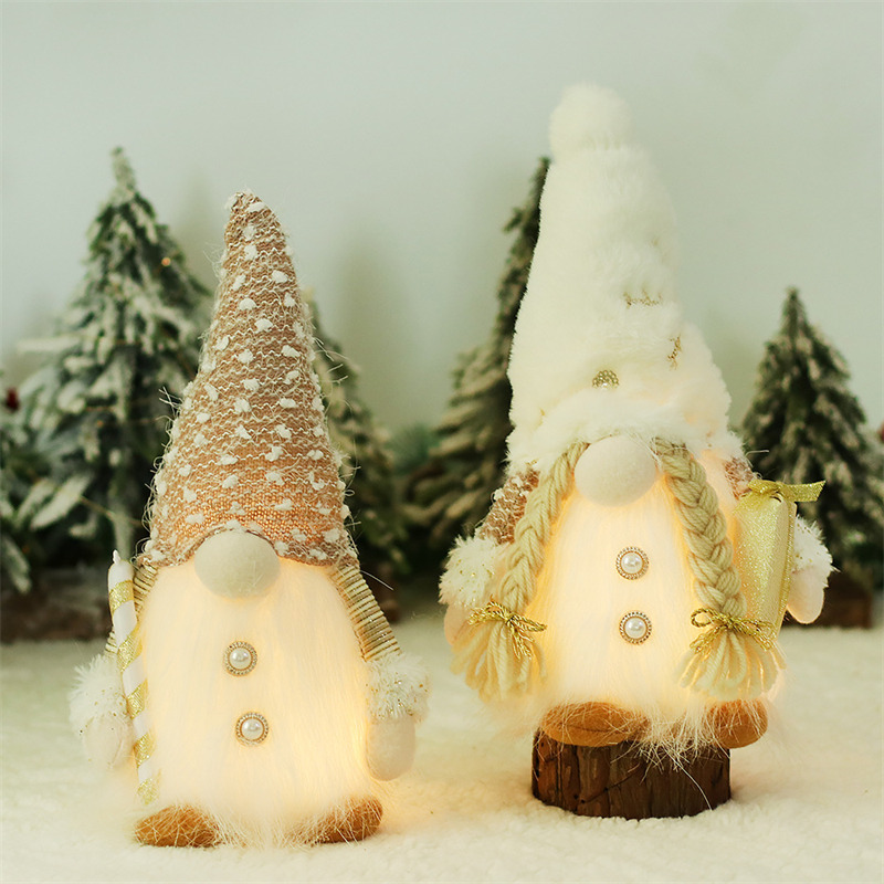lighted santa claus gnome plush ornament christmas decoration lighted santa claus gnome plush ornament christmas decoration