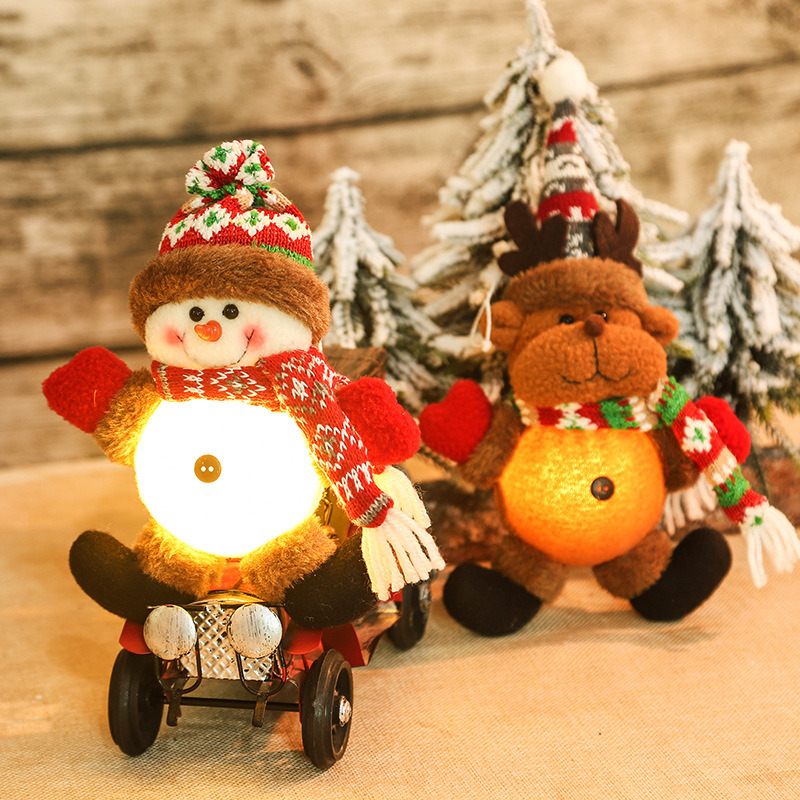lighted classic santa plush ornament christmas decoration