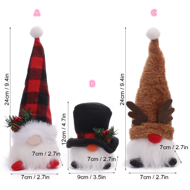 lighted gnome tomte ornament plush christmas decoration