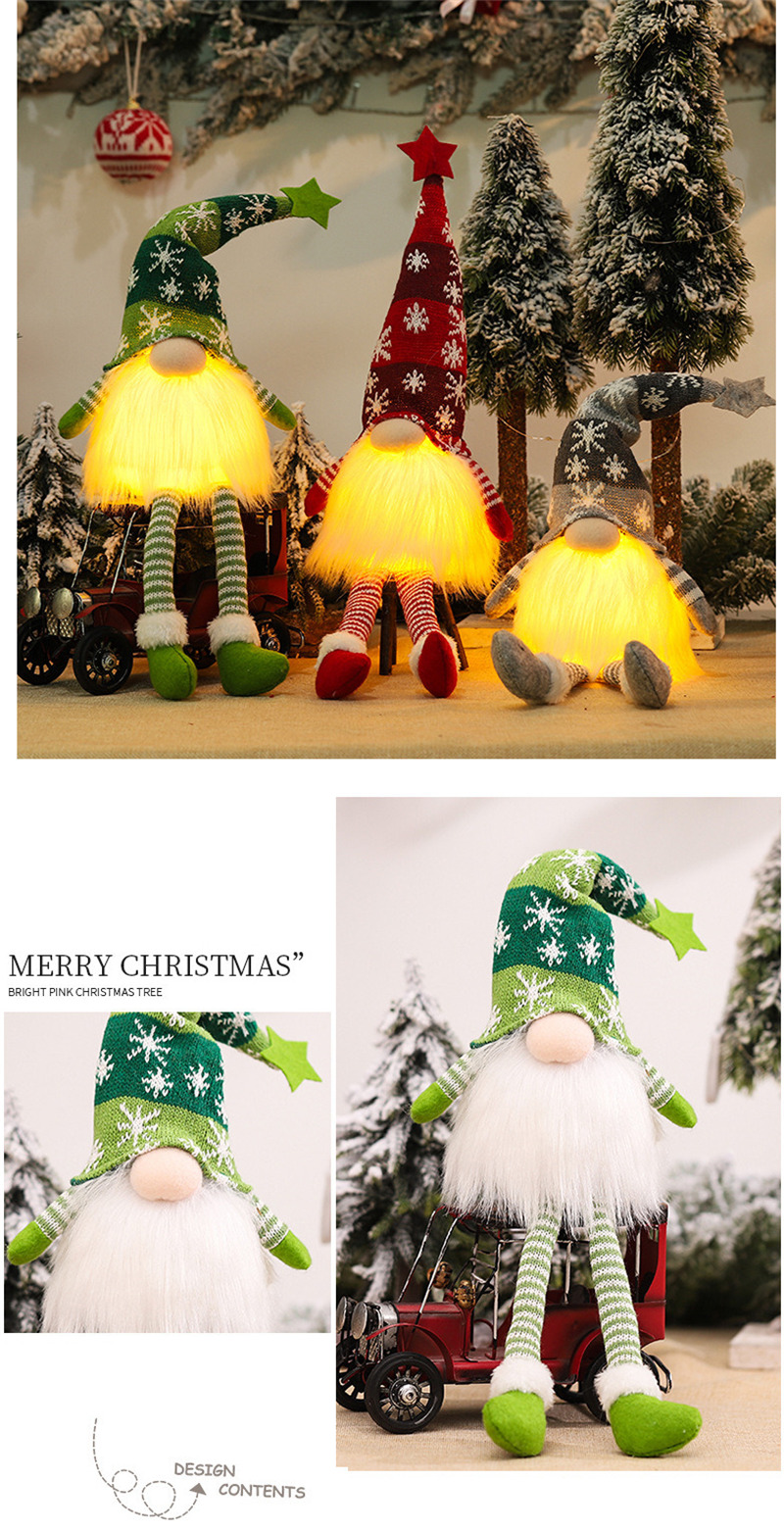 lighted long leg gnome ornament plush christmas decoration