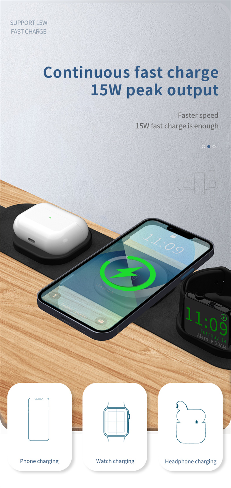 3 in 1 foldable magnetic wireless charger phone portable charing station 3 in 1 foldable magnetic wireless charger phone portable charing station