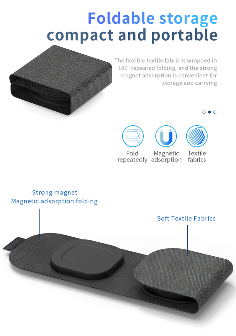 3 in 1 foldable magnetic wireless charger phone portable charing station 3 in 1 foldable magnetic wireless charger phone portable charing station