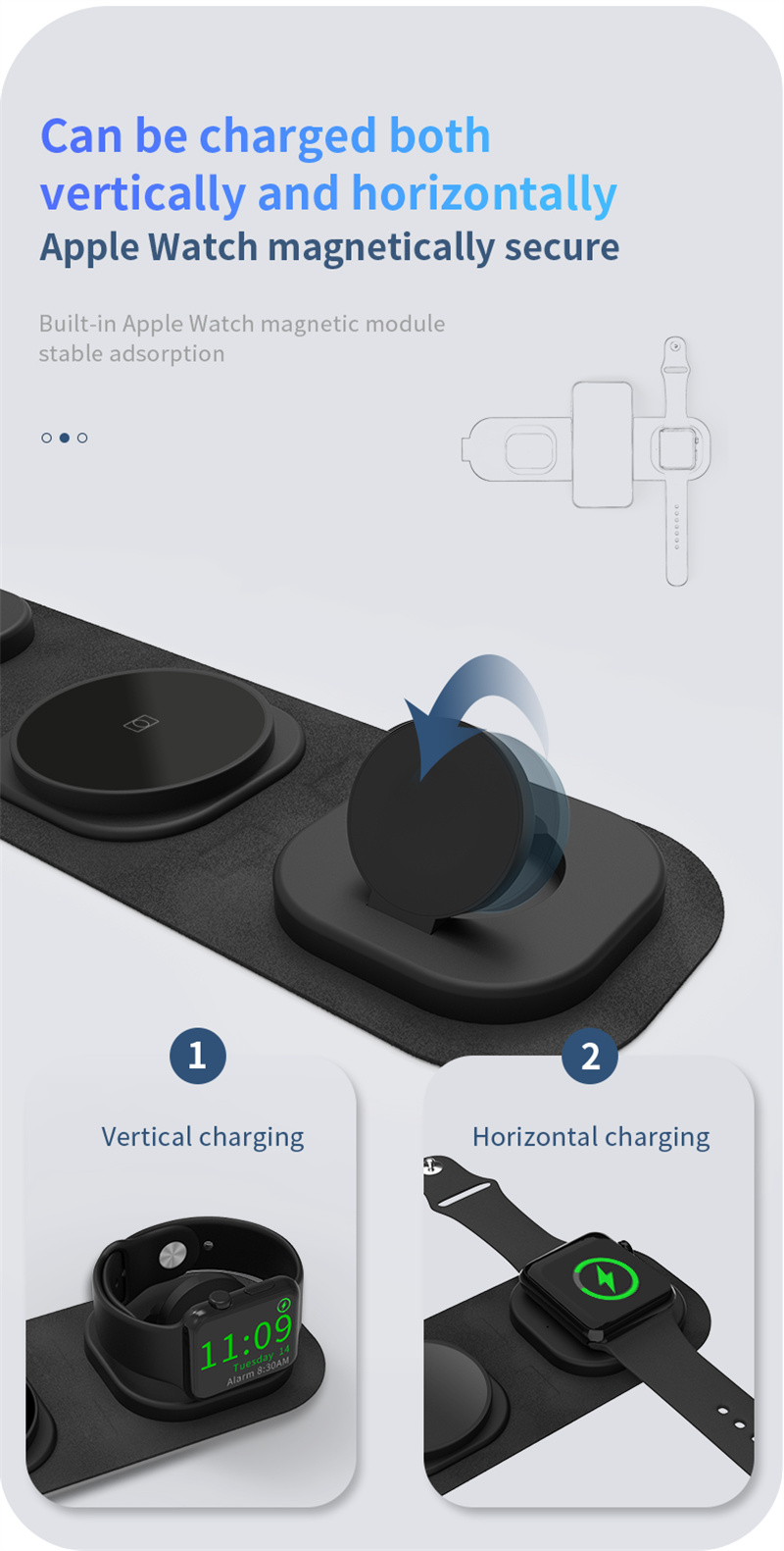 3 in 1 foldable magnetic wireless charger phone portable charing station 3 in 1 foldable magnetic wireless charger phone portable charing station