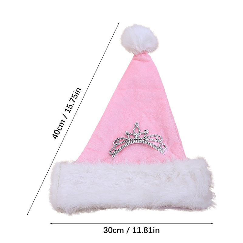 pink christmas santa hats with princess crown