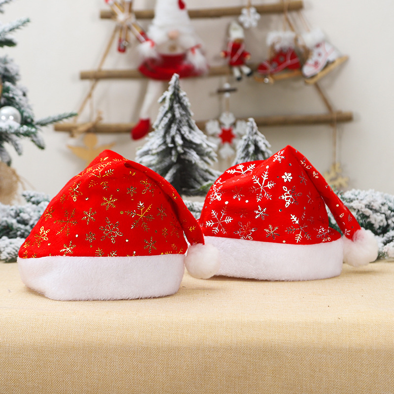 snowflake christmas santa plush hats