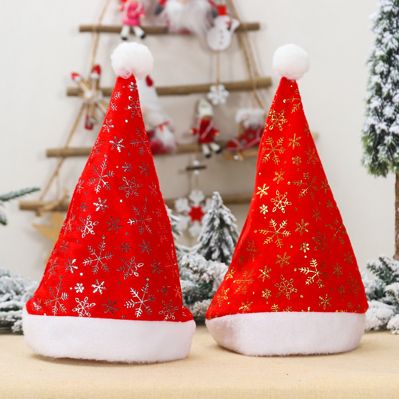 snowflake christmas santa plush hats