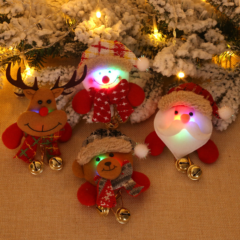 light up christmas brooch pins glowing xmas brooches