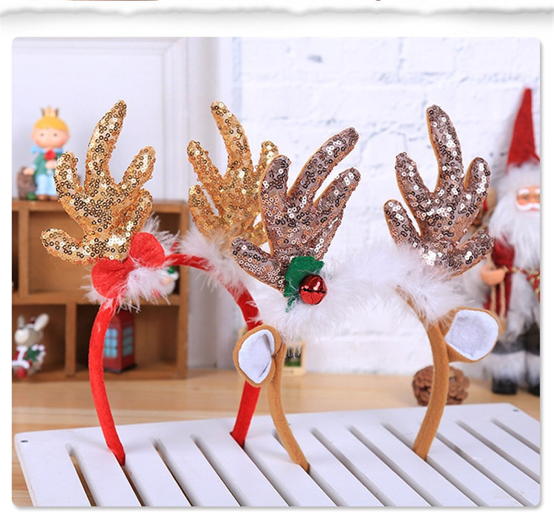 bling christmas antler headband reindeer ear xmas headbands