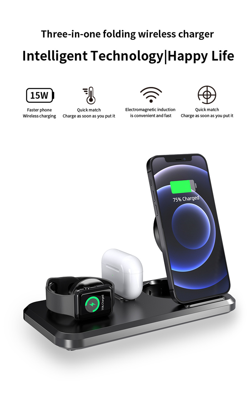 3 in 1 desktop portable wireless charger 3 in 1 desktop portable wireless charger