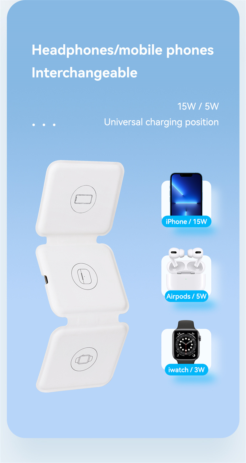 3 in 1 foldable wireless chargers charing dock 3 in 1 foldable wireless chargers charing dock
