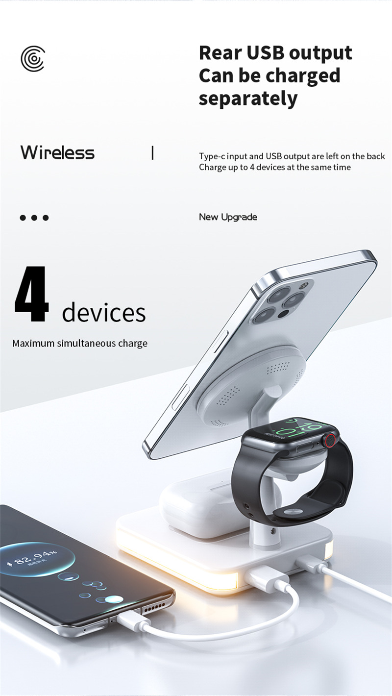 magnetic wireless chargers 3 in 1 charing station