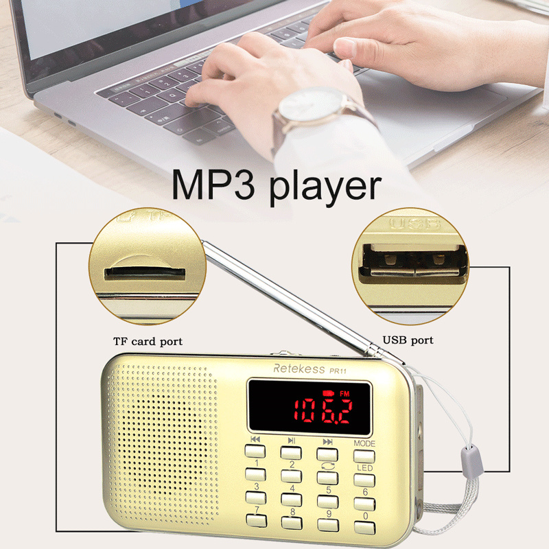 portable retekess pr11 pocket radio