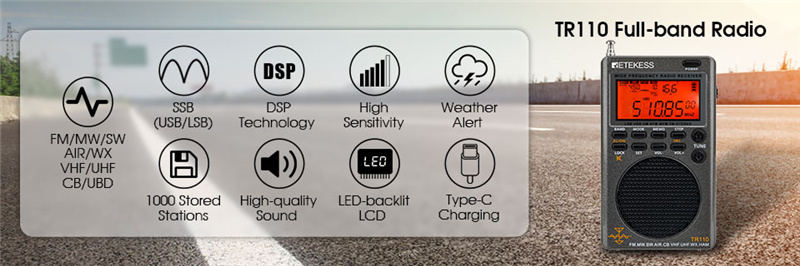 portable retekess TR110 SSB shortwave radio
