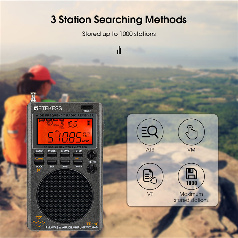portable retekess TR110 SSB shortwave radio