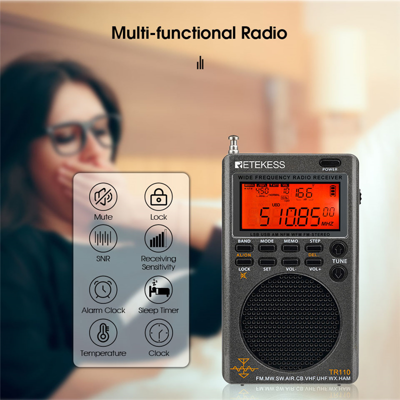 portable retekess TR110 SSB shortwave radio