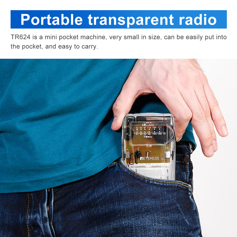 RETEKESS TR624 transparent portable radio