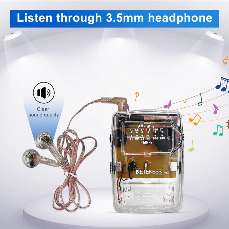 RETEKESS TR624 transparent portable radio RETEKESS TR624 transparent portable radio