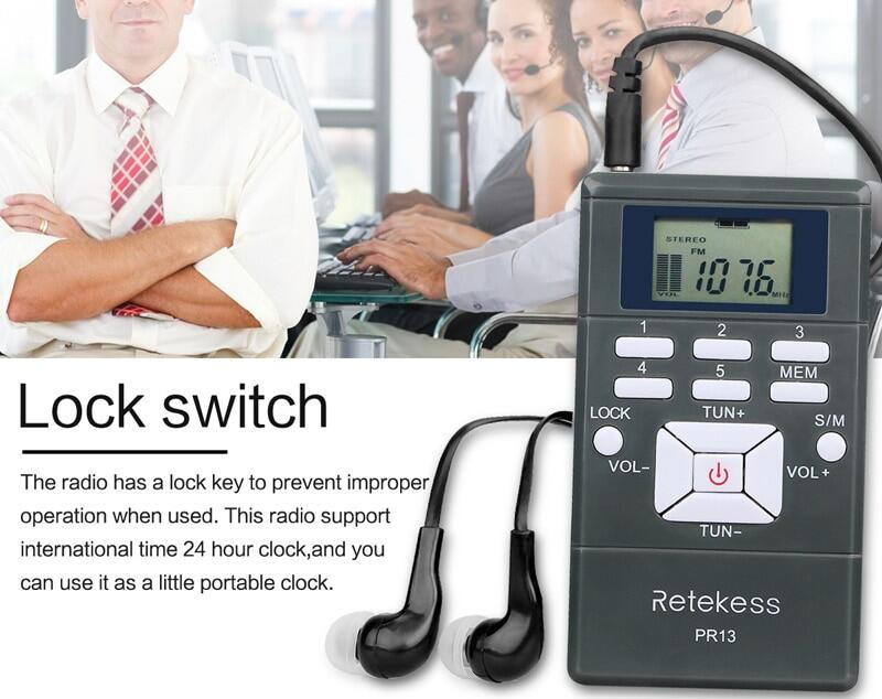 Retekess PR13 portable radio FM stereo receiver Retekess PR13 portable radio FM stereo receiver